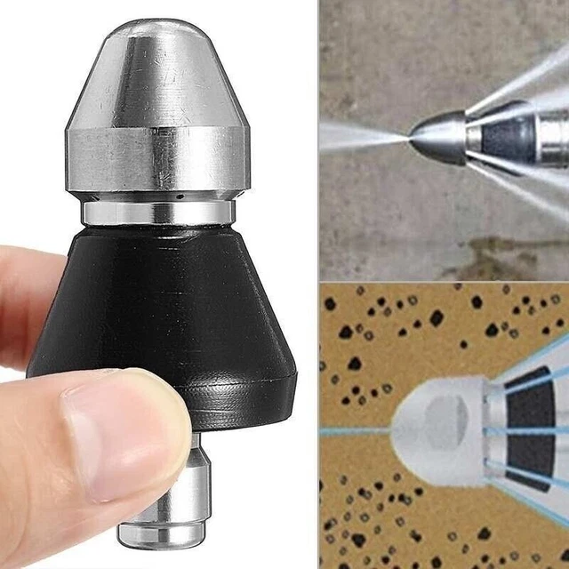1 Front 6 Rear Jet 1/4" Pressure Washer Sewer Dredging Drain Pipe Cleaner Nozzle