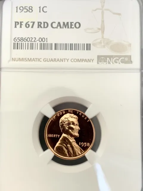 1958 Proof Lincoln Wheat 1C Penny Cent - NGC PF67 RD CAMEO Gorgeous!
