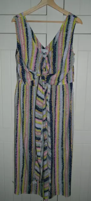 Warehouse Multicoloured Sleeveless Midi Length Ladies Summer Dress Size UK 14