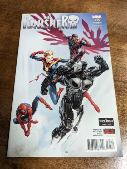 MARVEL THE PUNISHER #225 (2018) WAR MACHINE ARMOR Clayton Crain Cover