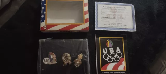 1996 JC Penny Limited Edition USA Olympic Home Team Centennial Pin Set of 3