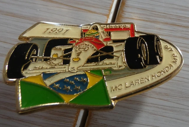 Pin's F1 Ayrton Senna - Williams - Drapeau Brésil - Rare, Fabrication Française