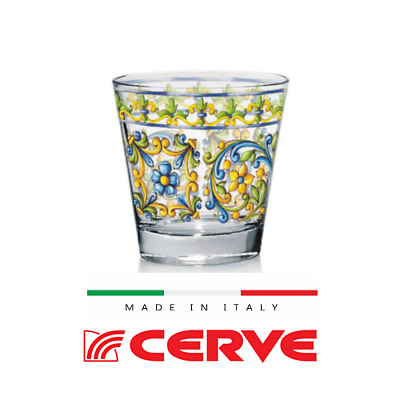 Set 6 12 Bicchieri Da Tavola Decorato Bicchiere Acqua In Vetro Sicily Cerve