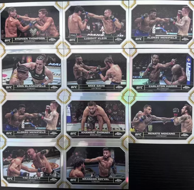 2024 TOPPS CHROME UFC Thompson Davis Klein Harris Royval Refractor