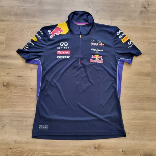 INFINITI RED BULL Racing PEPE JEANS F1 POLO ZIP SHIRT SIZE XXL