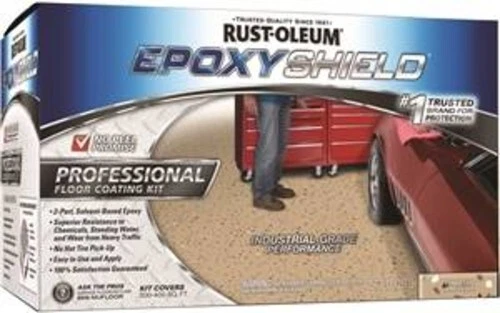 RUST-OLEUM 238466 EpoxyShield Floor Coating Kit. Semi-Gloss, Dunes Tan.