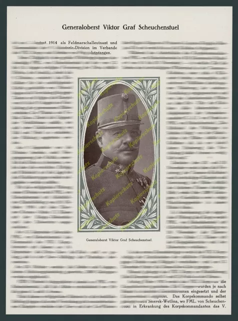 K.u.K. Heerführer Generaloberst Viktor Graf Scheuchenstuel 11. Armee 1914-1917