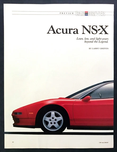 1989 Acura NSX Coupe Road Test Technical Data Photos Review Article