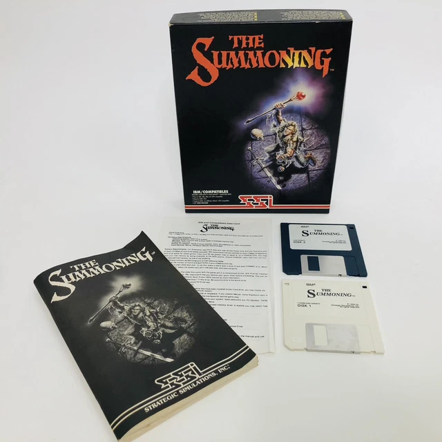 VINTAGE THE SUMMONING 1992 Big Box PC Computer Game With Manual
