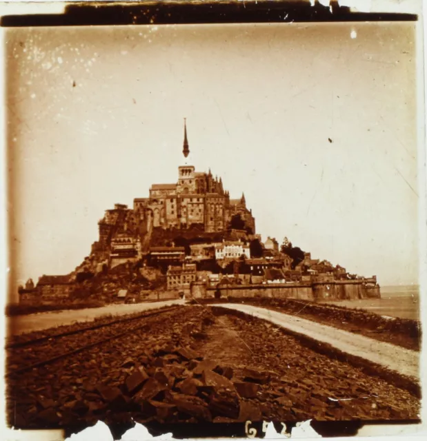 Frankreich Mount Saint-Michel Ca 1910,Foto Stereo Platte Gläser PL59OY6