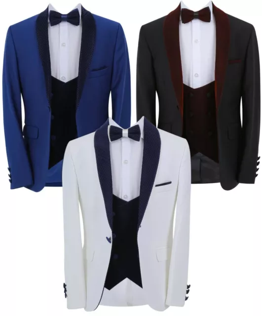 Boys Tuxedo Suit Slim Fit Page Boy Wedding Special Occasion Formal 3 Piece Set
