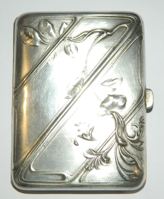 SUPERBE ÉTUI À cigarettes en métal argenté Art Nouveau EUR 45,00 - PicClick FR