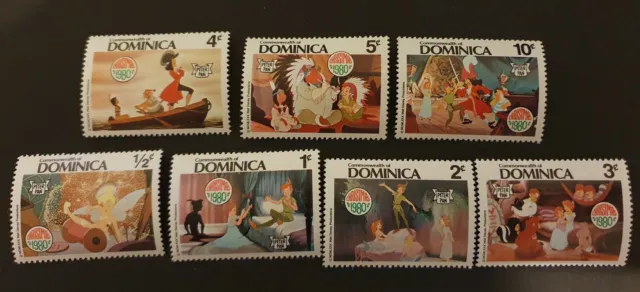 Dominica Christmas Disney Peter Pan 1980 7 x MNH SG 722-728