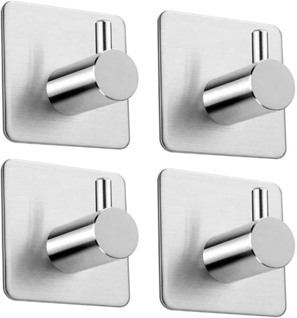 Set 6 Ganci Adesivi Per Bagno In Acciaio Inox - Porta Asciugamani Impermeabili, Supportano Fino A 10kg Ciascuno