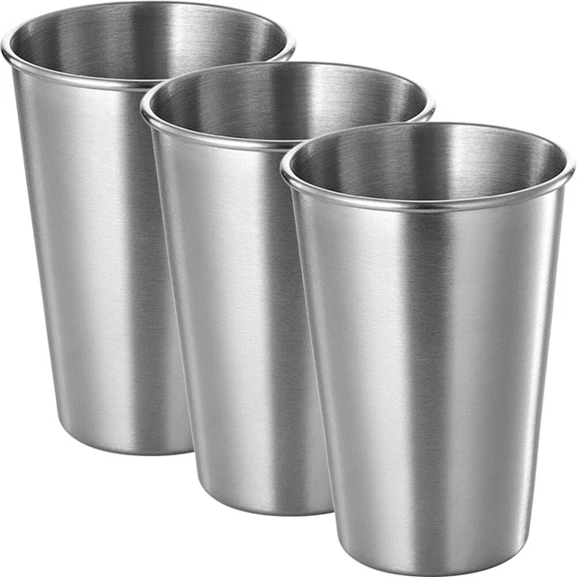 3 piezas vaso de agua de acero inoxidable 12.7X8.9X8.9CM acero inoxidable 304