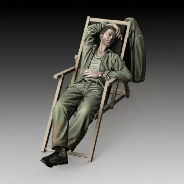 1/35 Resin Figure Model Kit US Soldier WW2 Resting Sleeping War Unpainted