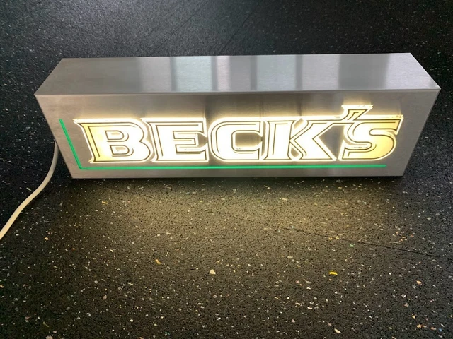 Insegna luminosa al neon da parete birra beck's  nuova