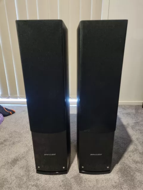 Pure Acoustics 200W Supernova Floor Standing Speaker Pair for Home Theatre Black