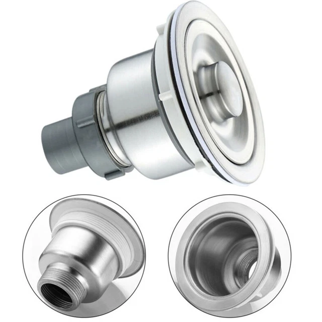 Kit De Vidage D'évier Cuisine Acier Inoxydable SUS304 - Bonde Clic-clac 114mm, Filtre Aliments, Contrôle Par Câble