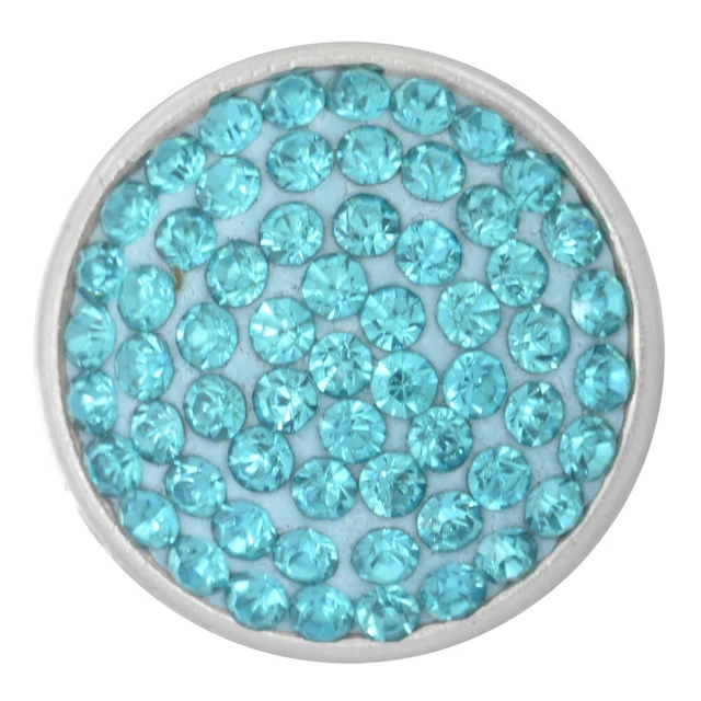 Aqua Crystal Nugz 18MM Snap Button Style Jewelry