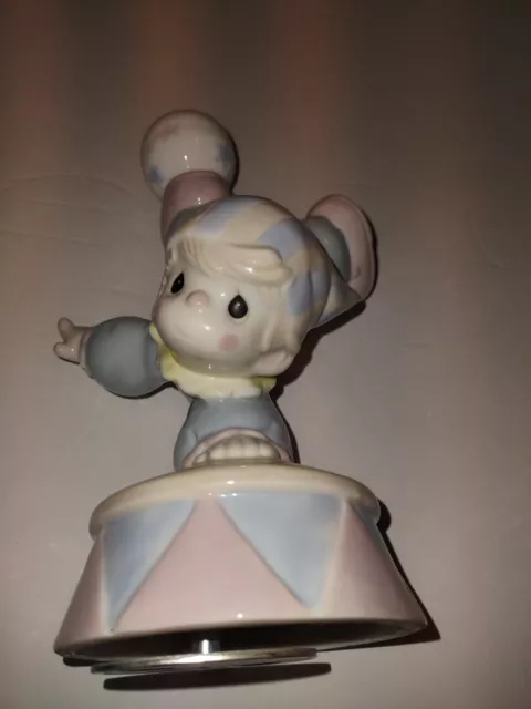 Enesco Precious Moments Circus Clown Music Box The Entertainer Perfect cond.