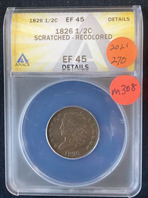 1826 Half Cent M308