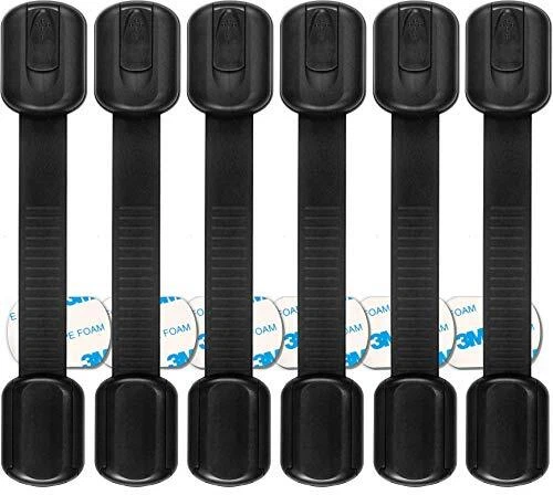Baby Proofing Safety Cabinet Locks - Child Proof Latches for Dresser Black