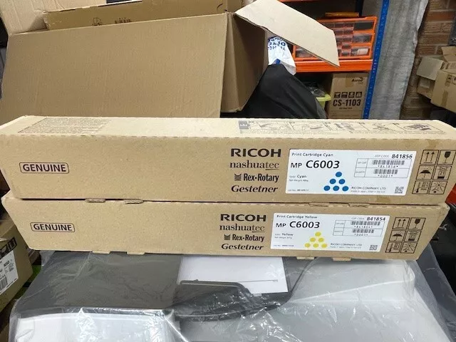 Genuine Ricoh MP C6003 Yellow and Cyan Toner Cartridges