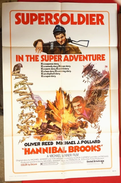 1969 HANNIBAL BROOKS 1SH One Sheet Movie Poster 27 x 41 ~ Oliver Reed