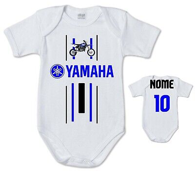 body estivo bimbo neonato Yamaha motocross cotone stampa nome numero bambino