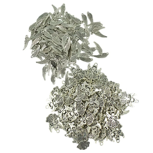 150 Stück Großhandel Engelsflügel Charms Anhänger Schmuckherstellung DIY