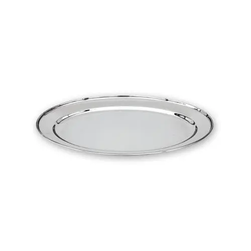 Oval Platter 500mm Stainless Steel Oval w Rolled Edge Plate / Catering