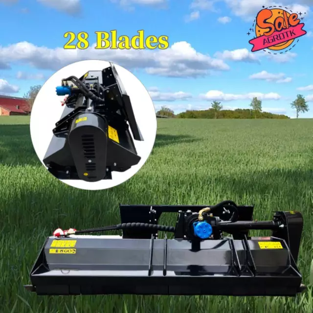 67'' Hydraulic Skid Steer Flail Mower Heavy Duty Rotary Brush Cutter Finishing