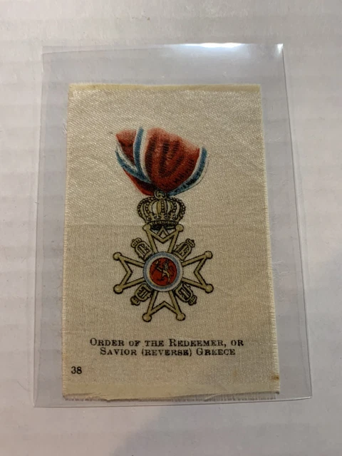 Early 1900’s Vintage Cigarette “silk” Order Of The Redeemer Greece Medal