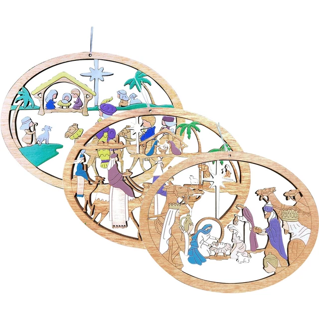 3 piezas Navidad Adornos Colgantes Colgantes Colgante Jesús Diseño Decoración Navidad