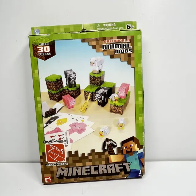 Minecraft Papercraft Animal Mobs Set Over 30 Pieces pigs cows ocelot + Stickers
