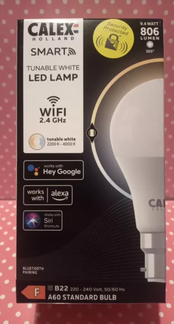 2 X SMART BULB Lampada Led Bianca Sintonizzabile Alexa Google B22 806 Lumen 9,4 W A60 Lampadina