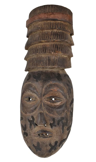 Sukuma Face Mask Long Wooden Tanzania African Art
