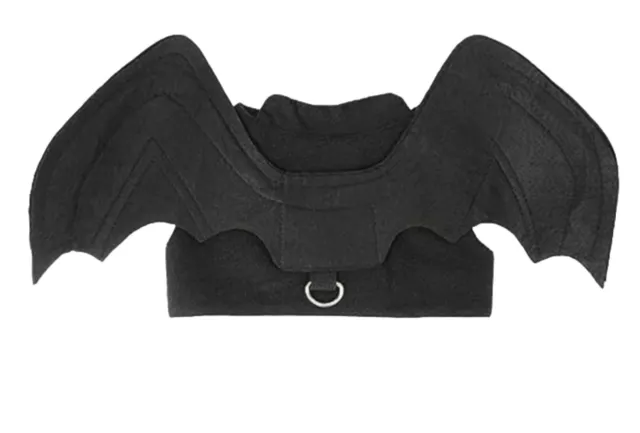 Cane Gatto Nero Pipistrello Ali Costume Pettorina Halloween Misura Small S Nuovo