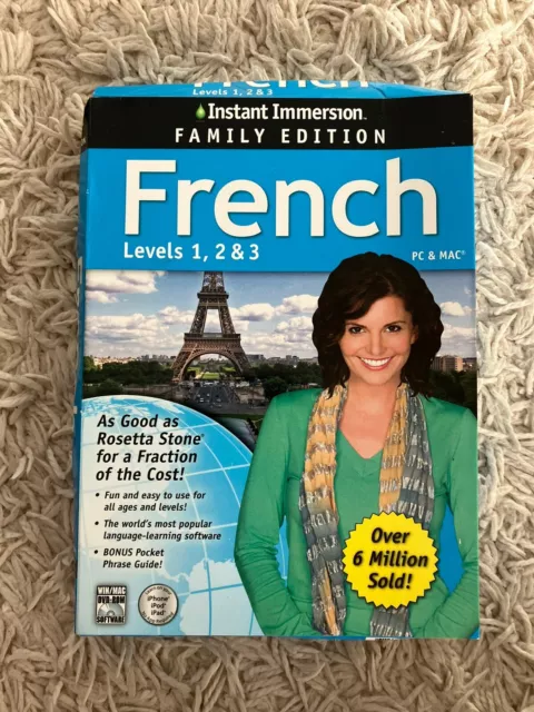 Instant Immersion French Levels 1, 2 ,3 for PC, Mac (2013) Family Edition