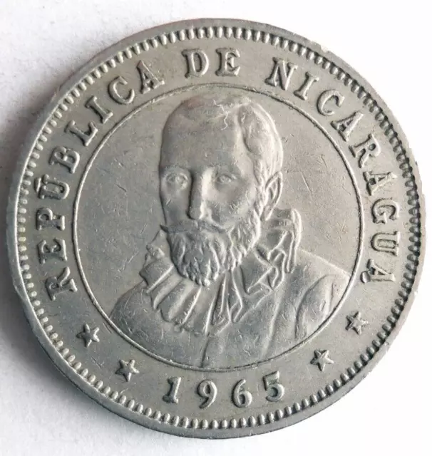 1965 NICARAGUA 25 CENTAVOS - Excellent Coin - FREE SHIP - Latin Bin #6