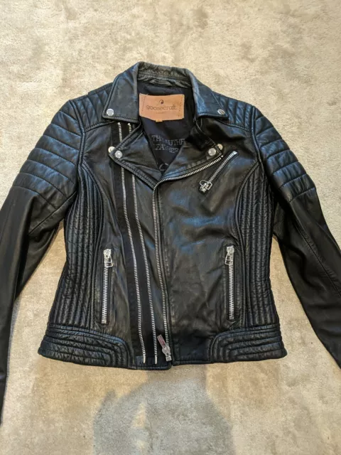 GOOSECRAFT WOMENS  LEATHER BIKER 469 JACKET - small