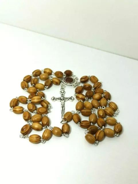 Blessed Rosary Prayer Olive Wood with Soil Hand Made in the Holy Land Jerusalem