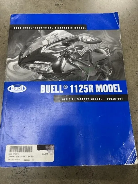 Buell Electrical Diagnostic Manual 2008 1125R Model 99949-08Y USED