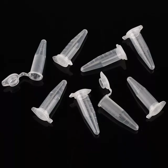 100Pcs 1.5ml Lab Clear Micro Plastic Test Tube Centrifuge Vial Cap .zy