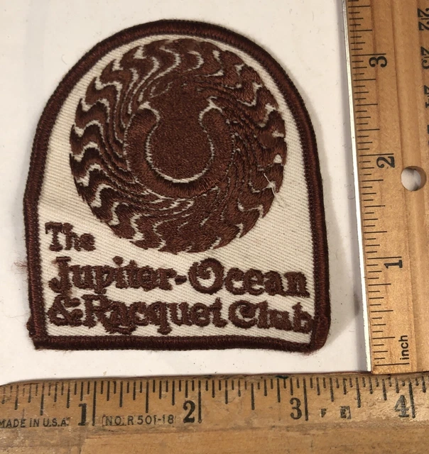 VINTAGE THE JUPITER Ocean & Racquet Club Logo Patch Florida Tennis
