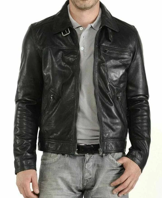 Luxe Leather New Classic Fashion 100% Genuine Lambskin leather jacket for men's