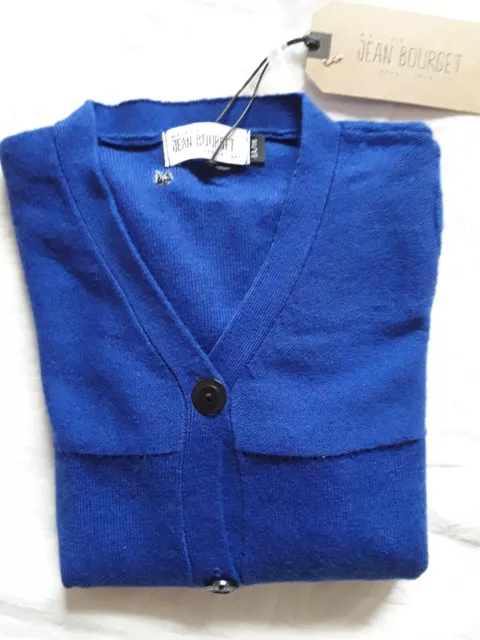 Gilet cardigan fille JEAN BOURGET gpe IKKS en 6 ans bleu électrique dur NEUF Eti