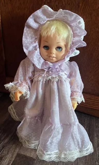 Tiny Chatty Baby Doll Brother Blonde 1962 Mattel 1960s Toy