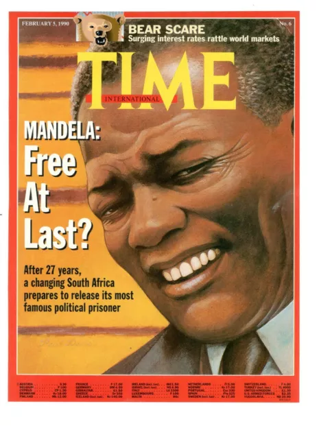 1990 Time Nelson Mandela Free At Last Cover Original De Enmarcar